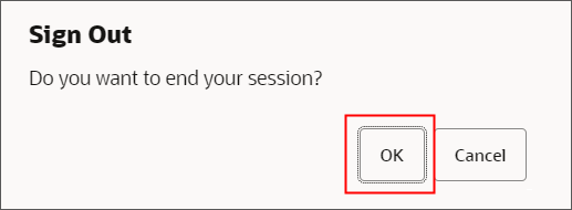 Sign Out Confirmation Message
